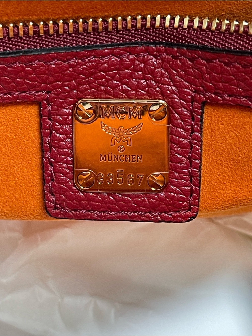 MCM Patricia Shoulder Bag Ruby Red Leather NWT Authenticated - Picture 10 of 15